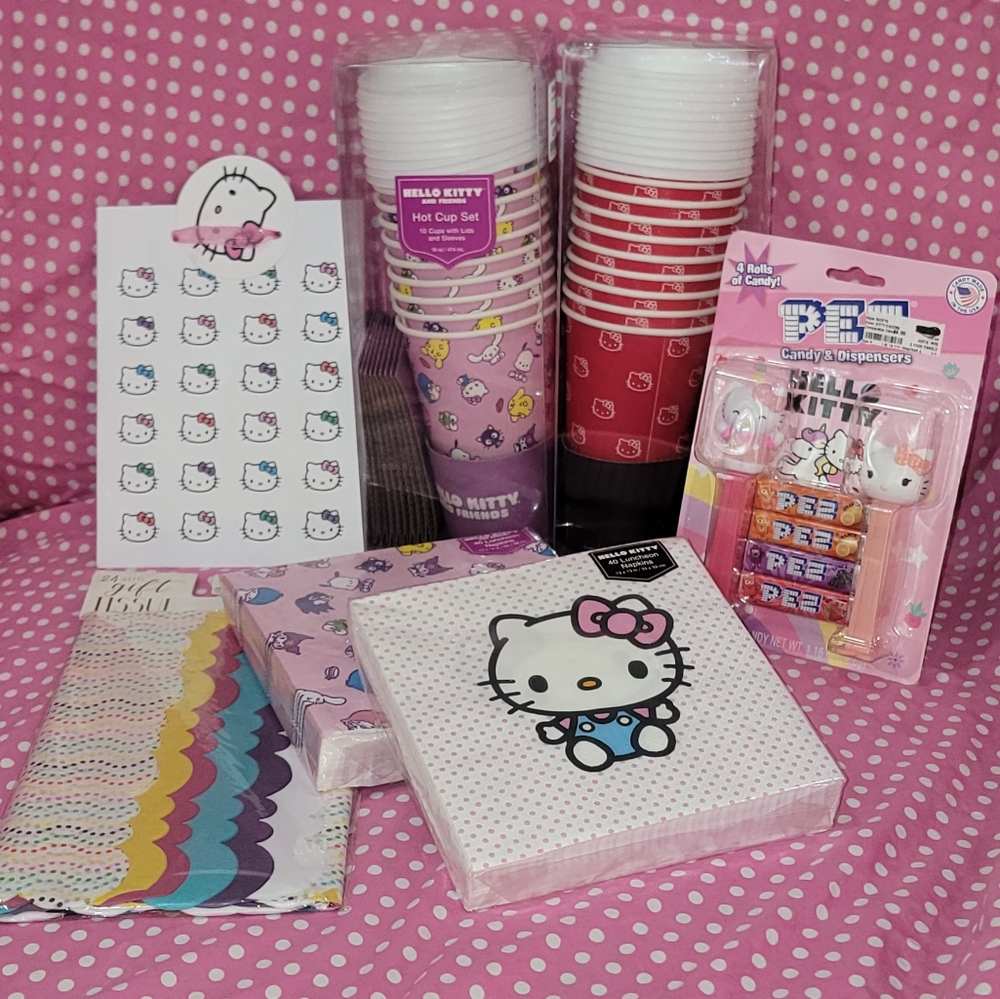 NWT Hello Kitty party bundle pack #2 cups pez candy